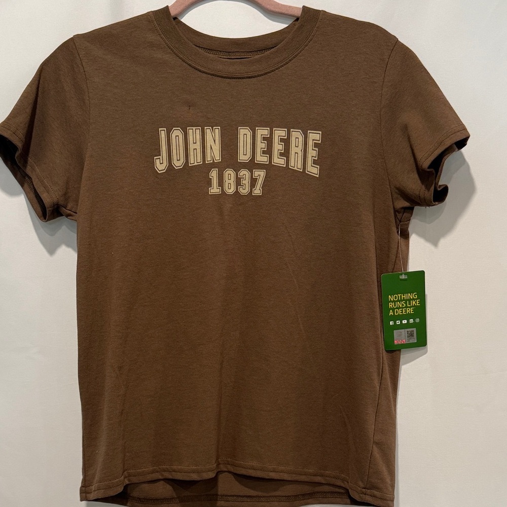 Graphic John Deere Short Sleeve Babydoll Tee Cap Sleeves Size Small Y2K